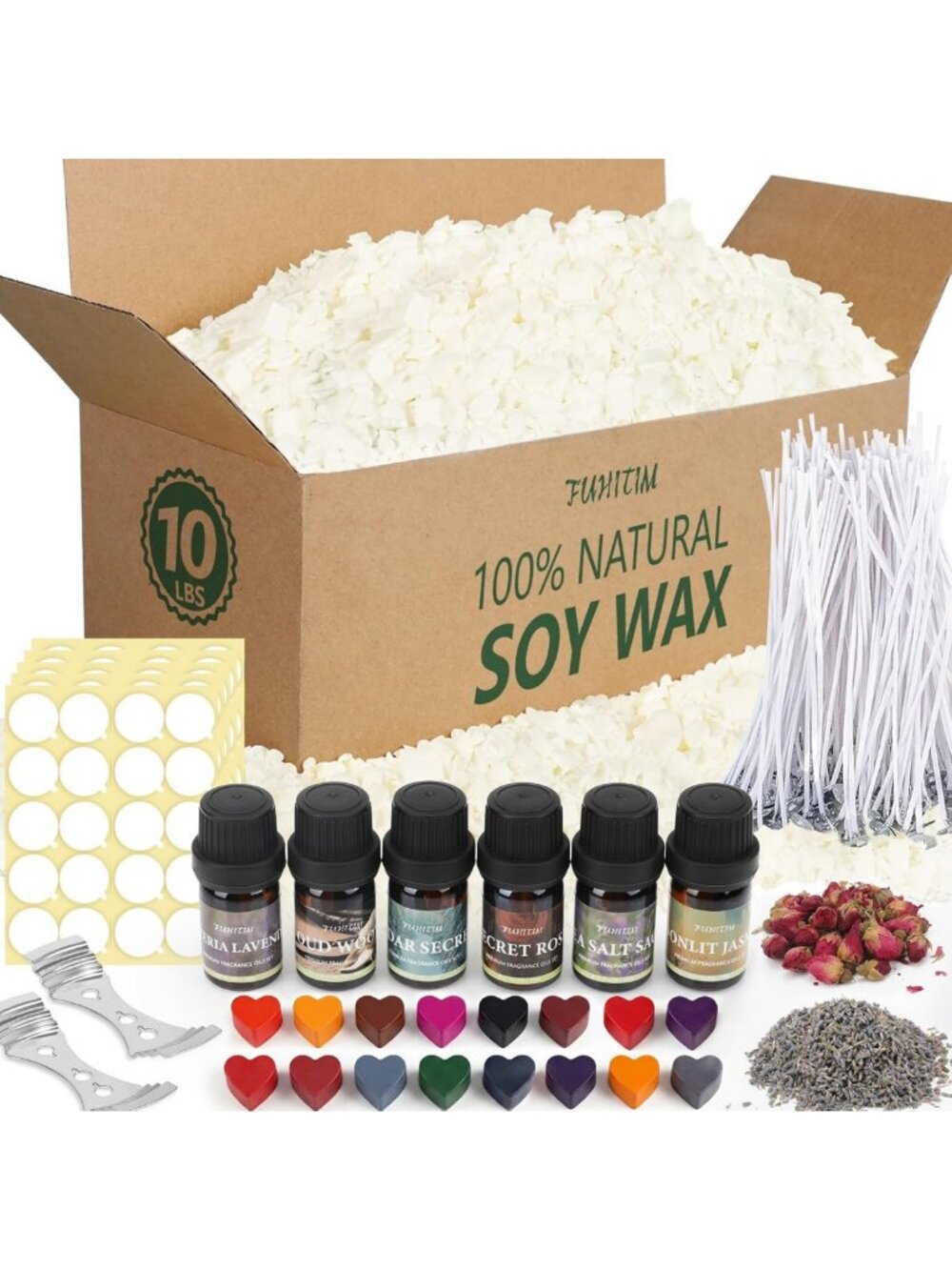 Candle Making Kit - 10 lbs Soy Wax for DIY Candles, Craft Supplies, Home Decor